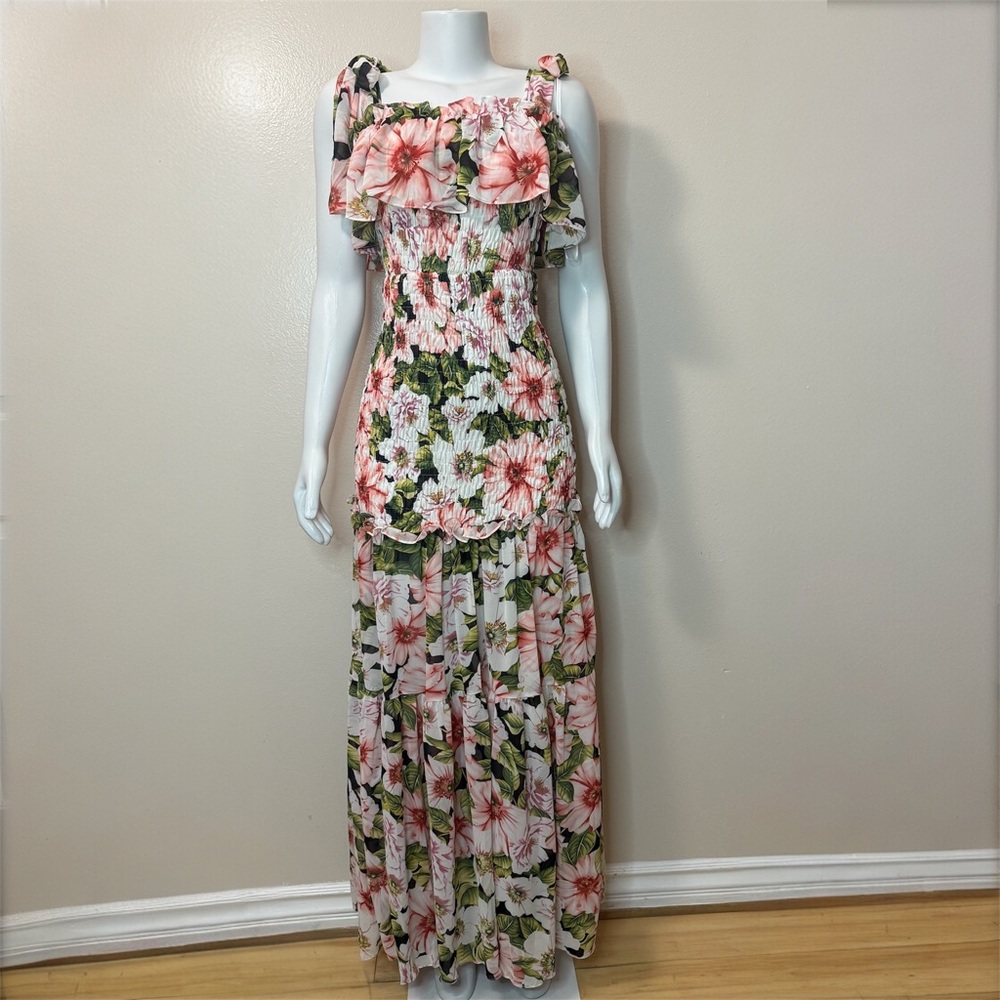 Floral Maxi Dress with Ruffle Detail